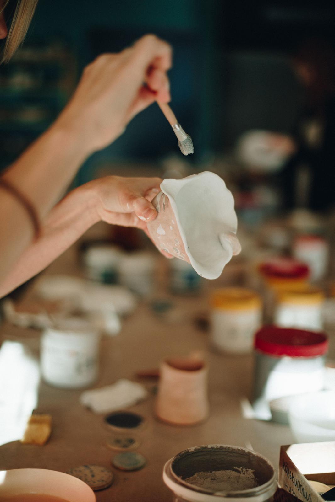 Glazing a piece with a brush